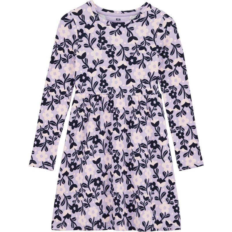 WE Fashion Šaty krémová / námornícka modrá / fialová 65882846