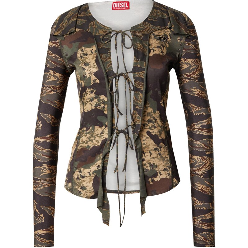 DIESEL Tričko T-AFRY hnedá / kaki / olivová / čierna 65659107