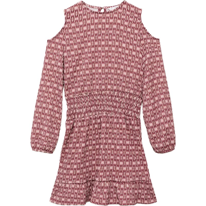 MANGO KIDS Šaty Greenc svetlohnedá / čerešňová / biela 66008618