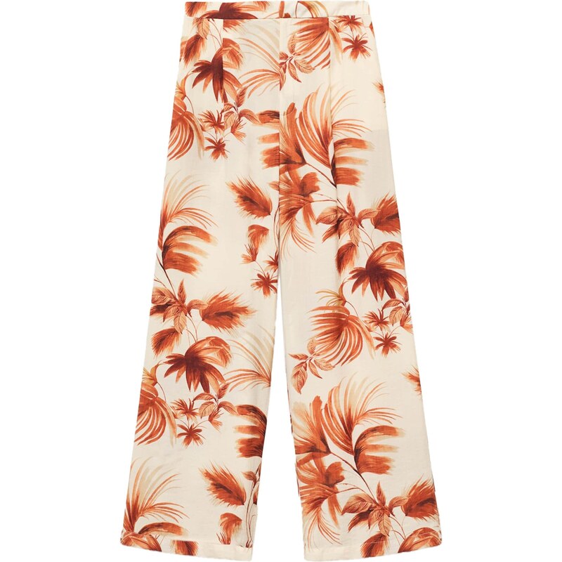 MANGO Plisované nohavice hnedá / homárová / bordová / biela ako vlna 65886343