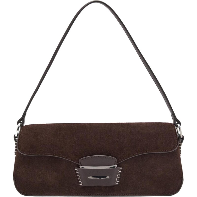 MANGO Kabelka na rameno Mask čokoládová 65485007