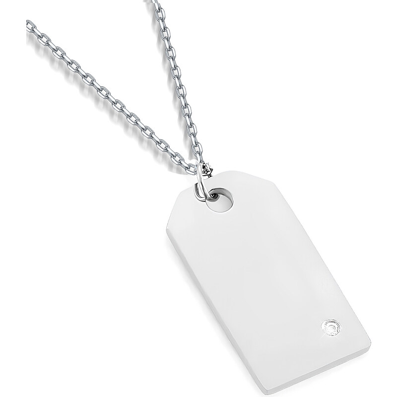 Lindas Jewelry Náhrdelník Dog Tag Zircon chirurgická oceľ INH221 62086809