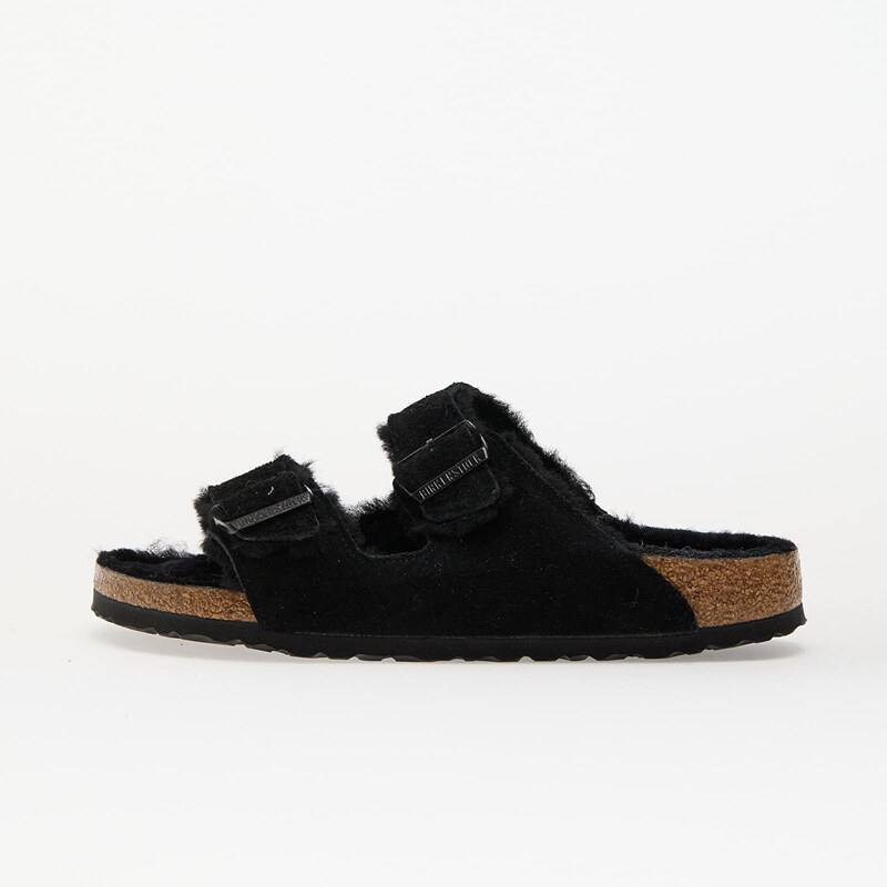 Birkenstock Arizona Shearling Suede Leather/ Fur Black 64873125