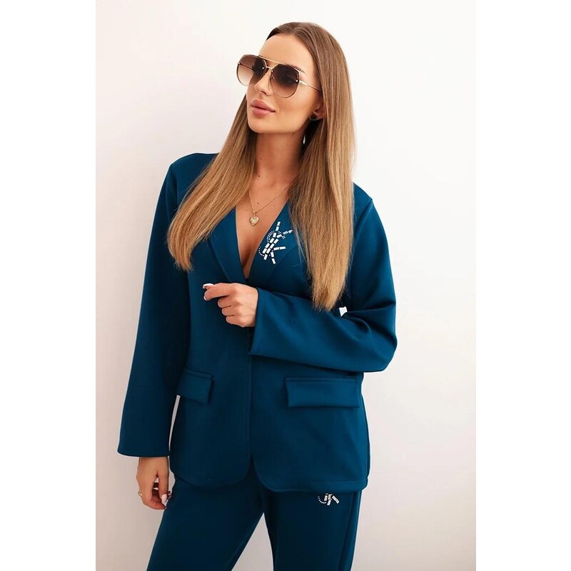 MladaModa Elegantný športový komplet saka a teplákov s aplikáciou 65335210