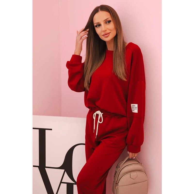 MladaModa Viskózová tepláková súprava model 7065P bordová 65082630