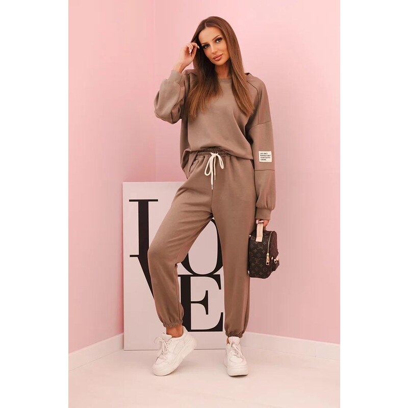 MladaModa Viskózová tepláková súprava model 7065P farba fango 65082631