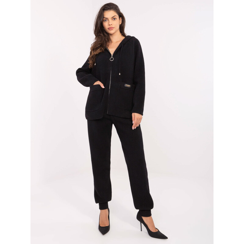 BASIC Čierna dámska pletená súprava mikiny a nohavíc MBM-KMPL-30818.60 64874628