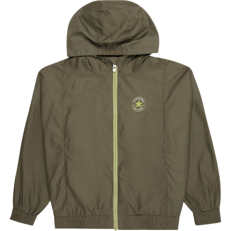 CONVERSE Prechodná bunda olivová / svetlozelená / biela 64957492