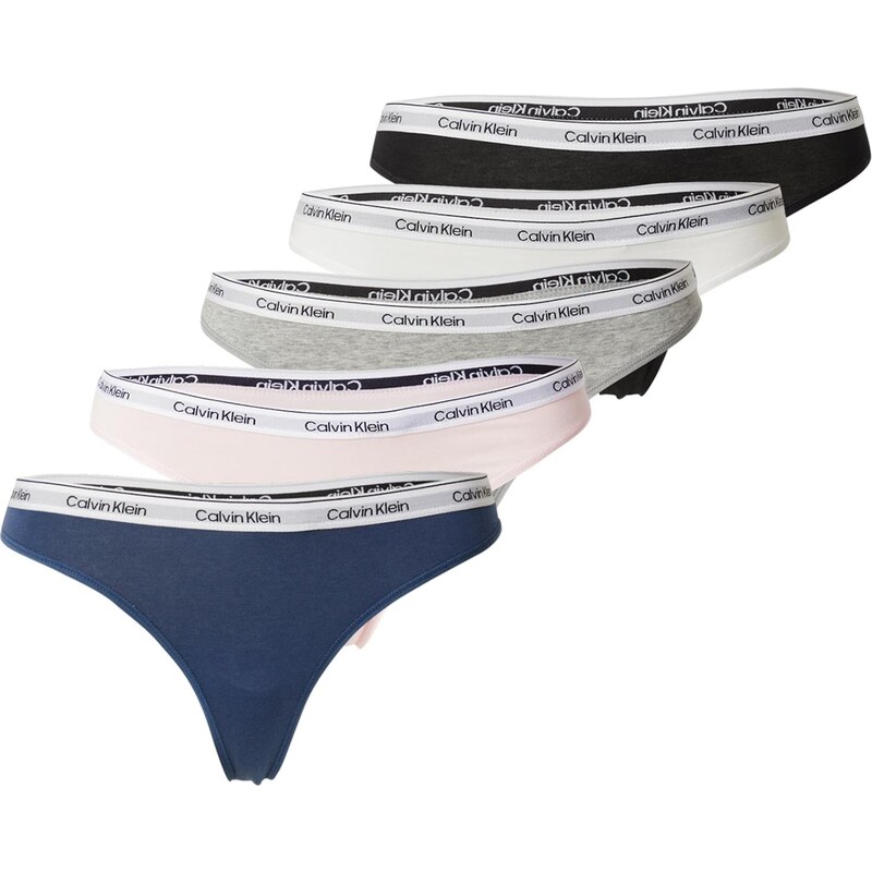 Calvin Klein Underwear Tangá námornícka modrá / sivá / pastelovo 65052340