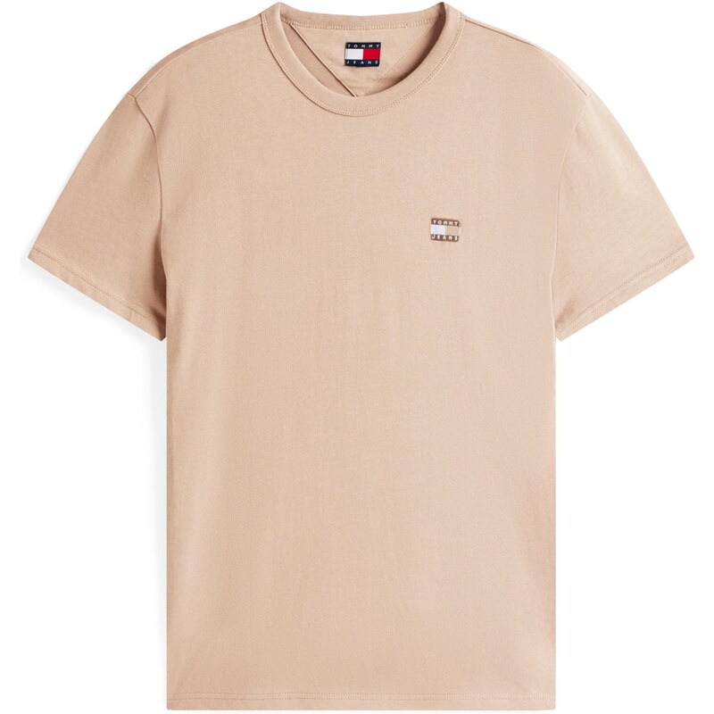 Tommy Jeans Tričko svetlobéžová / tmavohnedá / tmavošedá / biela 64875457