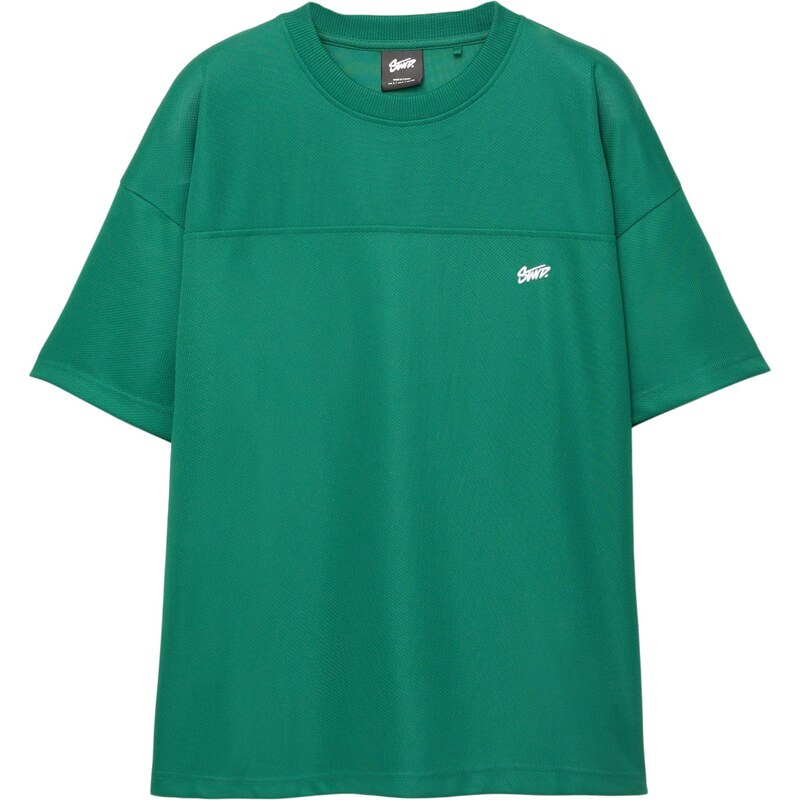 Pull&Bear Tričko STWD zelená / biela 65475085