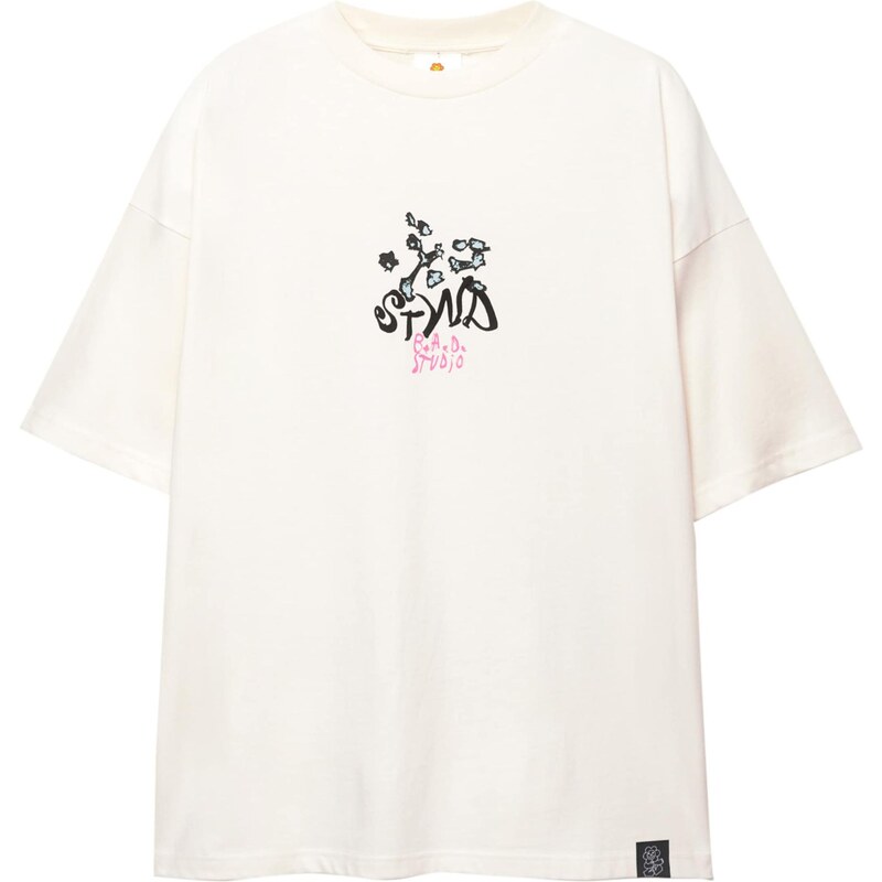 Pull&Bear Tričko BRAULIO AMADO modrá / ružová / ružová / čierna 65475083