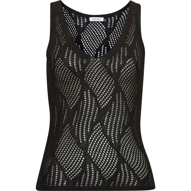 LASCANA Vyšívaný top čierna 65651071