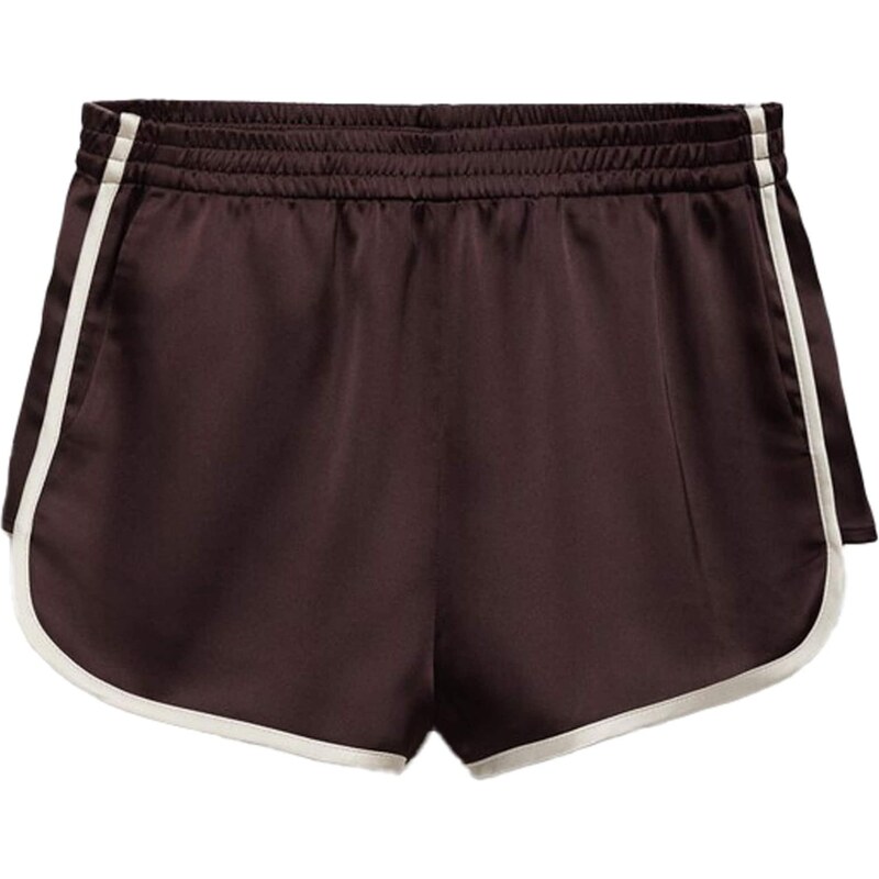 MANGO Nohavice GUILLE svetlobéžová / baklažánová 65886405