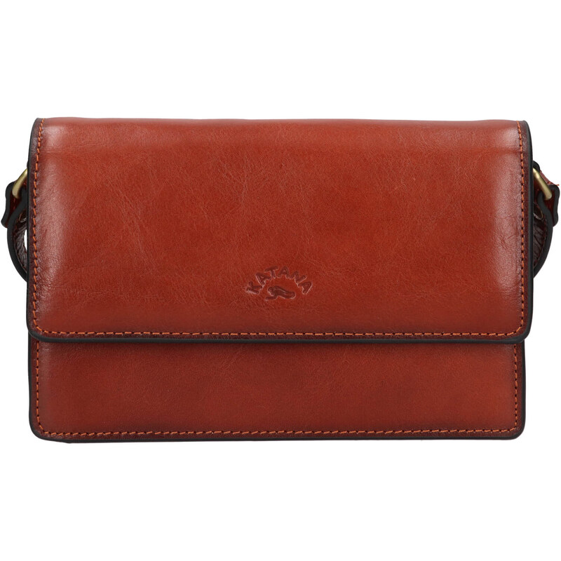 Kožená dámska crosbody kabelka Katana Roosa - hnedá 65912348