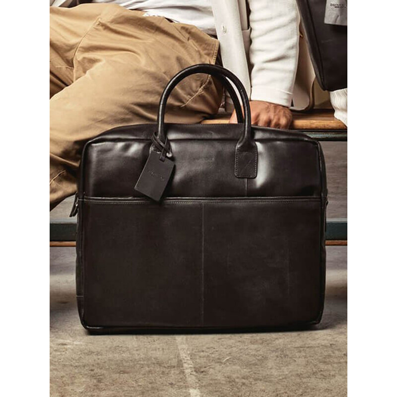 Pánska kožená taška na notebook Burkely Max - čierna 21639513