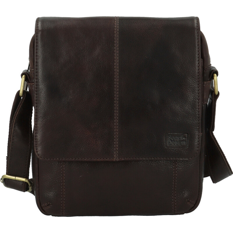 SendiDesign Pánska kožená crossbody taška hnedá - Sendi Design Edison 64891028
