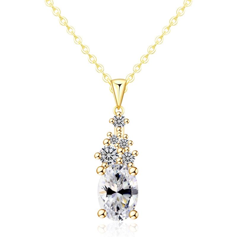 Olivie Strieborný náhrdelník 1ct MOISSANITE GOLD 9824 64892368