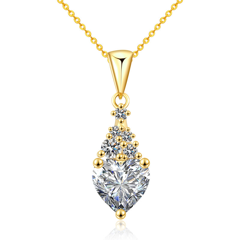 Olivie Strieborný náhrdelník 1ct MOISSANITE SRDCE GOLD 9828 64892372