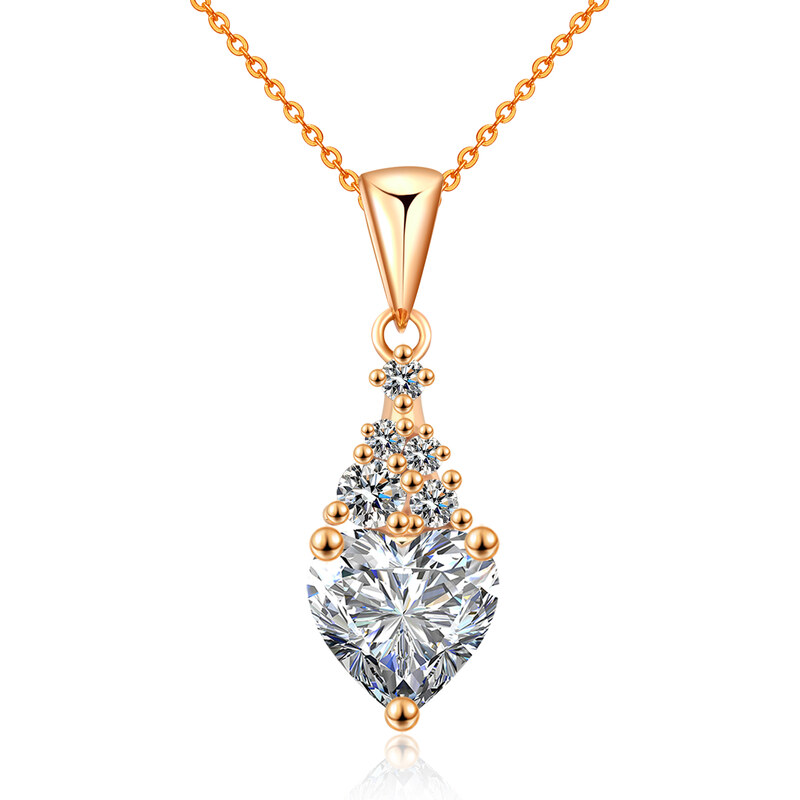 Olivie Strieborný náhrdelník 1ct MOISSANITE SRDCE ROSE 9829 64892373