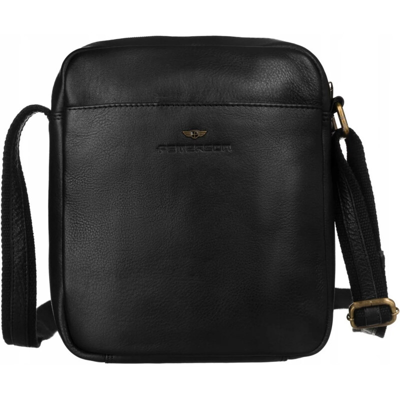 Trendy pánska kožená crossbody taška Peterson Landen, čierna 66318484