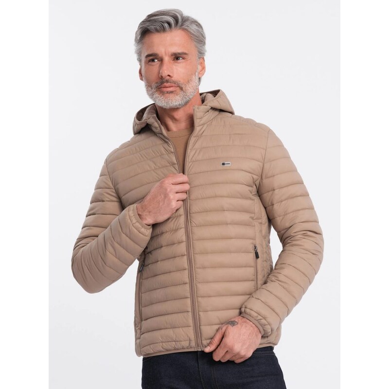 Ombre Clothing Hnedá pánska bomber bunda V4 JALP-22FW-007 64892942