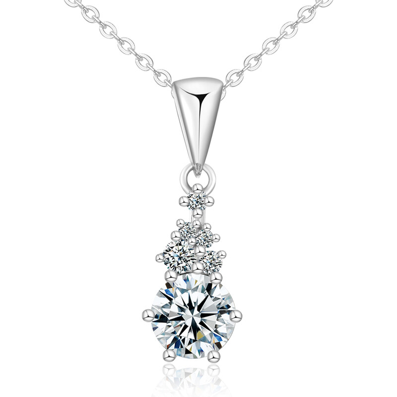 Olivie Stříbrný náhrdelník 1ct MOISSANITE 9830 64901844