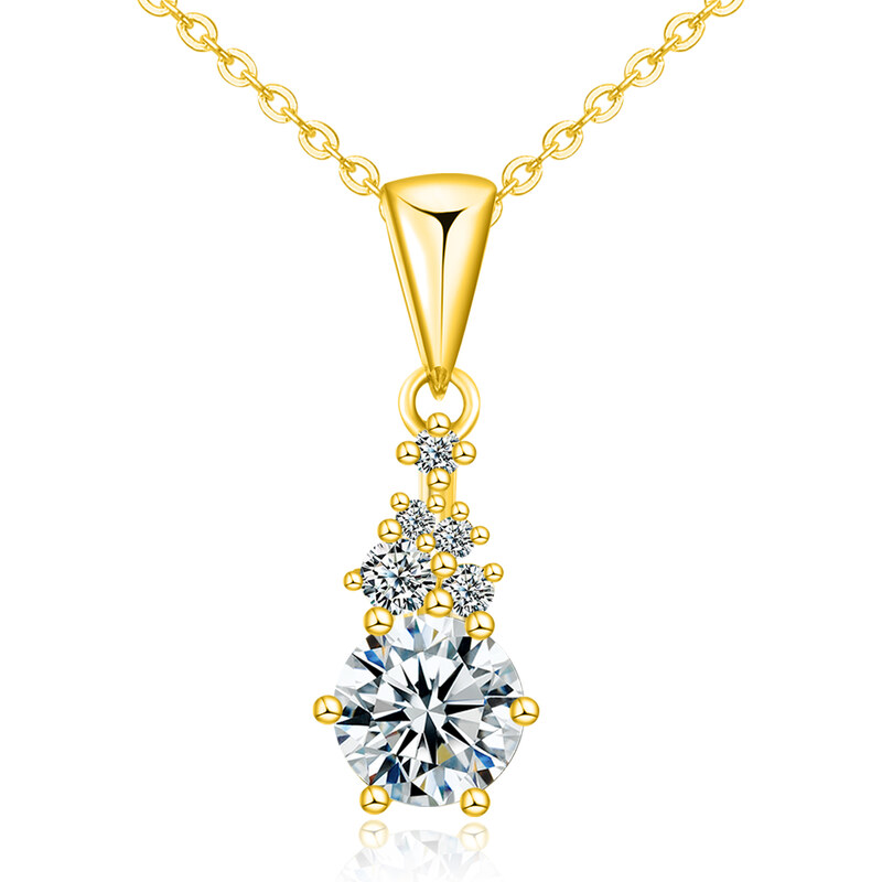 Olivie Stříbrný náhrdelník 1ct MOISSANITE GOLD 9831 64901845