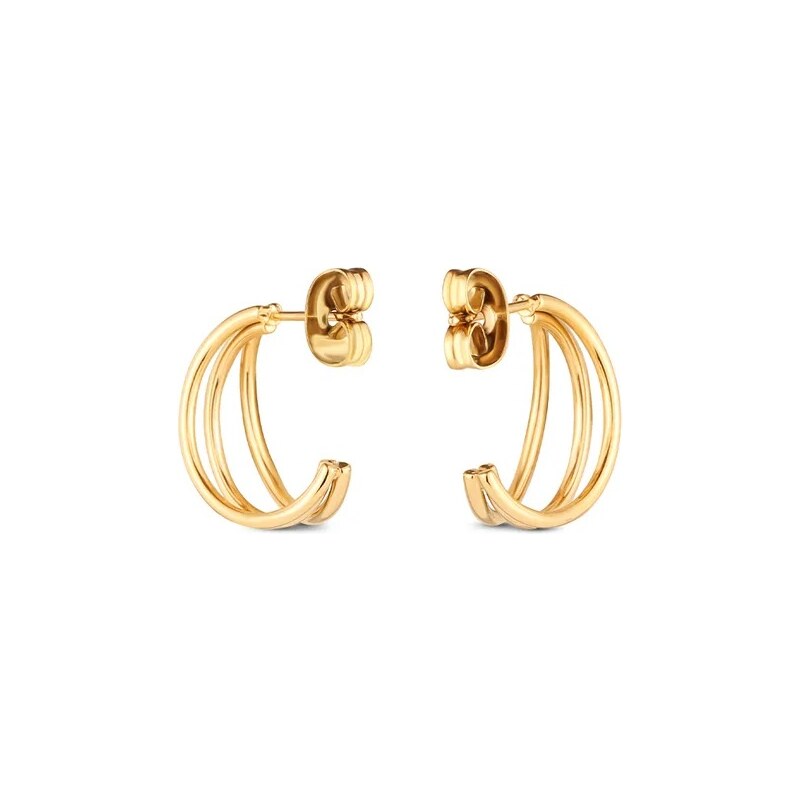 Vuch Elegantné kruhové náušnice z pozlátenej ocele Elegy Gold 66584415