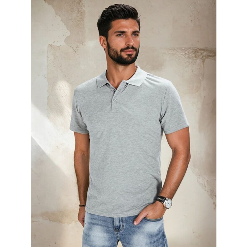 Buďchlap Svetlošedá trendová polokošeľa 64896615