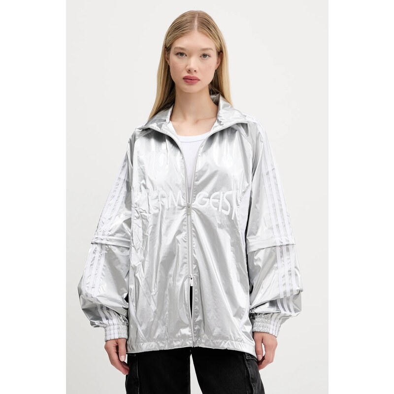 Bunda adidas Originals Ovzd Track Top strieborná farba, prechodná, KE9784