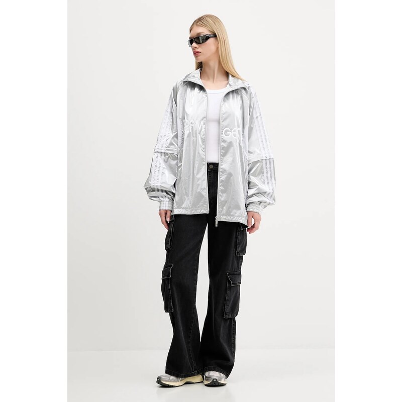 Bunda adidas Originals Ovzd Track Top strieborná farba, prechodná, KE9784