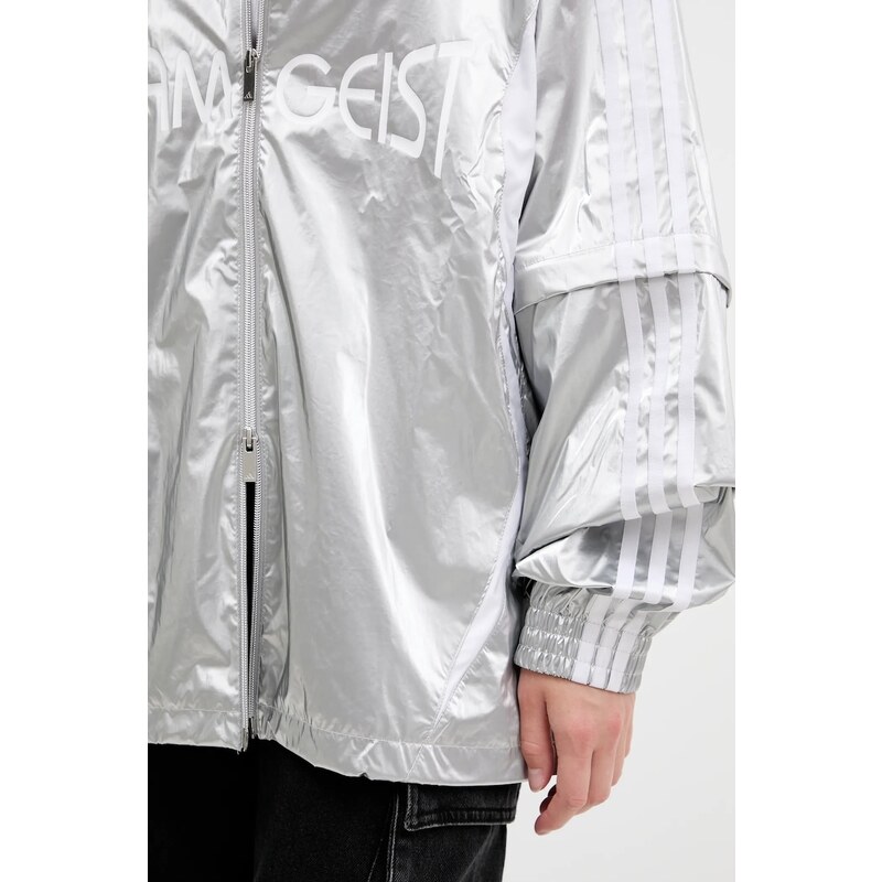Bunda adidas Originals Ovzd Track Top strieborná farba, prechodná, KE9784