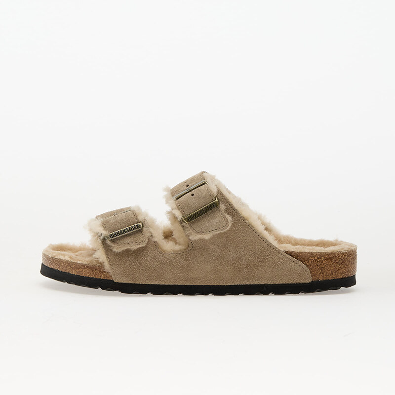 Birkenstock Arizona Shearling Suede Leather/ Fur Taupe 64897468