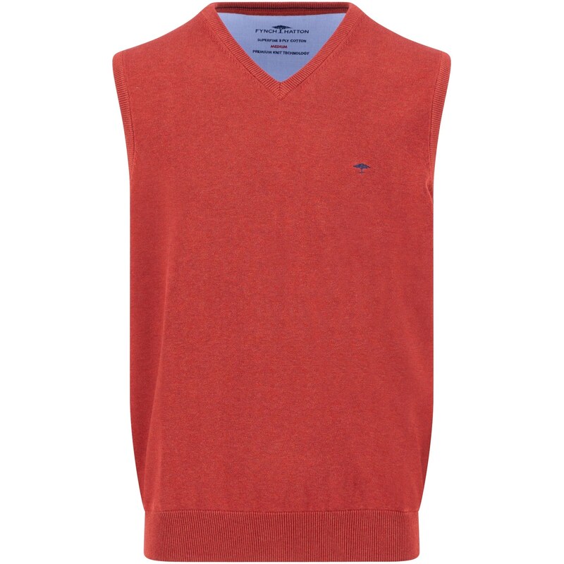 Pánska oranžovo-červená bavlnená vesta FYNCH-HATTON 64896821