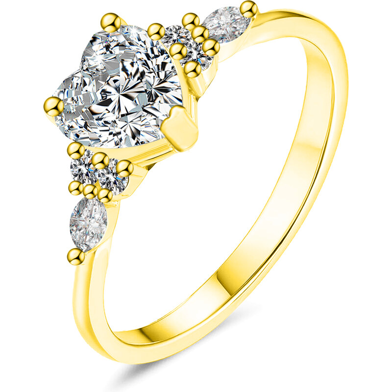 Olivie Strieborný prsteň MOISSANITE SRDCE GOLD 9837 64901851