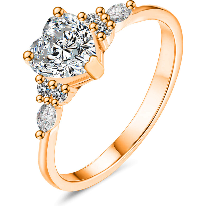 Olivie Strieborný prsteň MOISSANITE SRDCE ROSE 9838 64901852