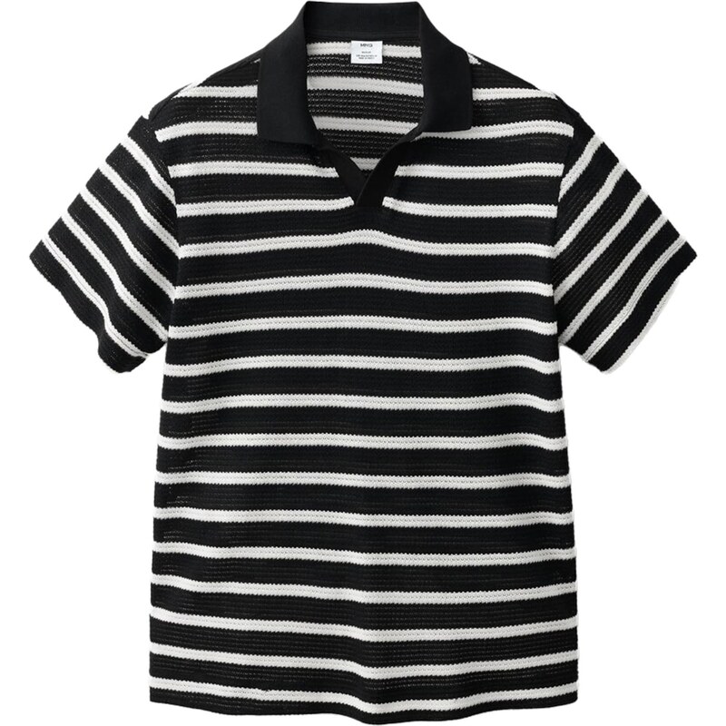 MANGO MAN Tričko MARTE čierna / biela 64927310