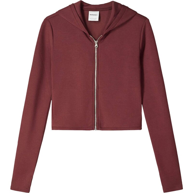 Bershka Tepláková bunda grenadínová 65886635