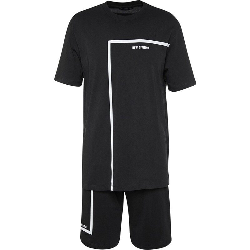 Trendyol Krátke pyžamo čierna / biela 64898173