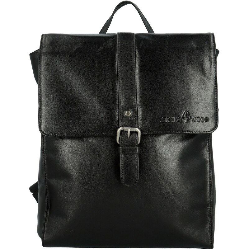Kožený batoh čierny - Greenwood Gaius čierna 64919616