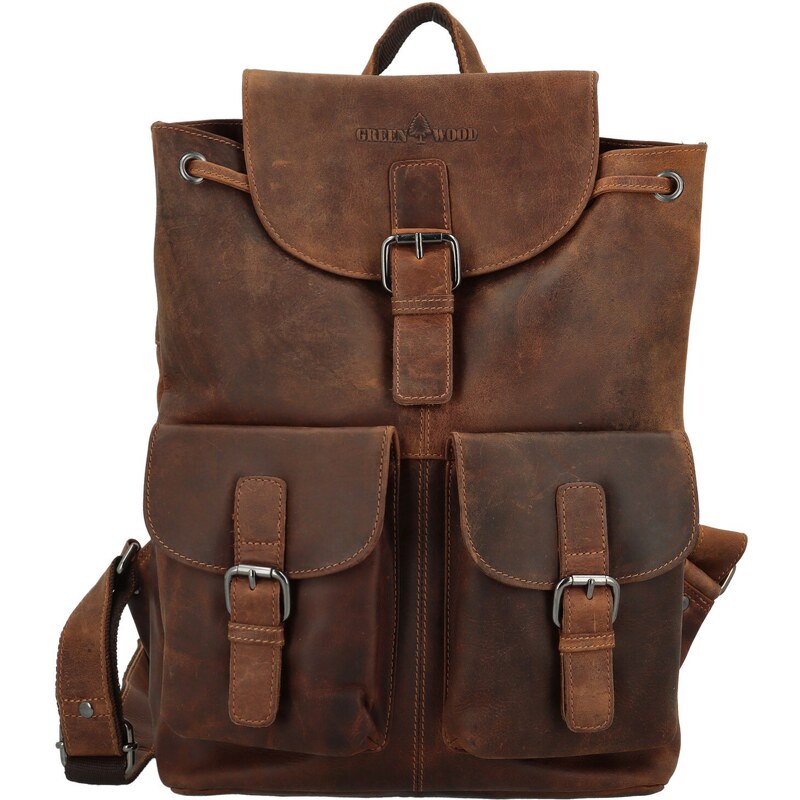 Kožený batoh camel - Greenwood Tanos Camel 64919614