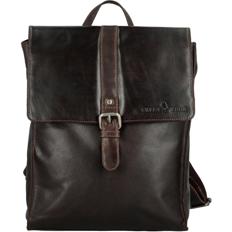Kožený batoh tmavo hnedý - Greenwood Gaius hnedá 64919615