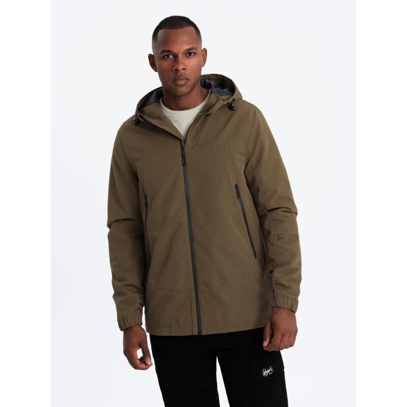 Ombre Clothing Základná hnedá prechodná športová bunda V2 JANP-0191 64901010