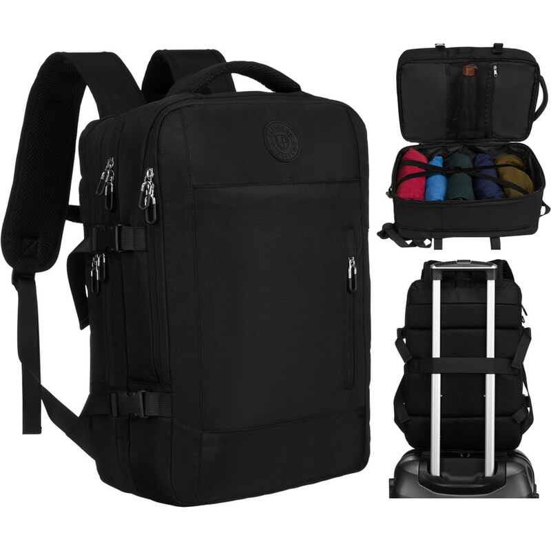 Čierny cestovný ruksak s USB portom a priehradkou na notebook 15,6 - 64906390