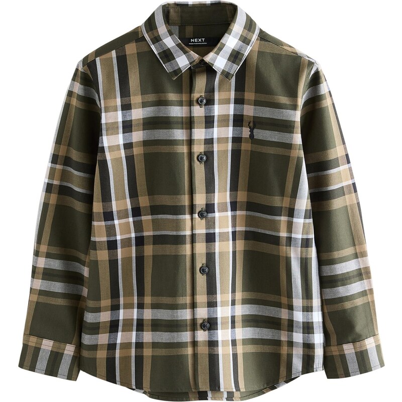 Next Košeľa kaki / olivová / jedľová / biela 65852944