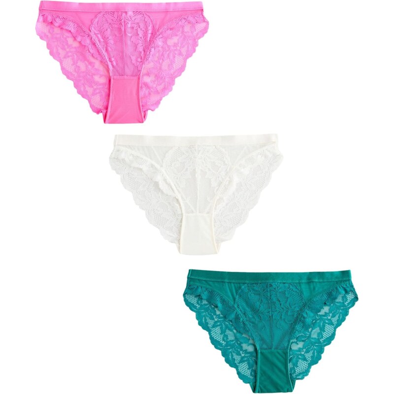 Next Nohavičky smaragdová / neónovo ružová / biela 65654937