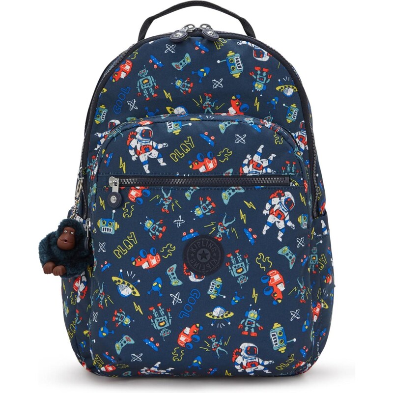 KIPLING Batoh Seoul Lap námornícka modrá / kráľovská modrá / tmavožltá 65035665