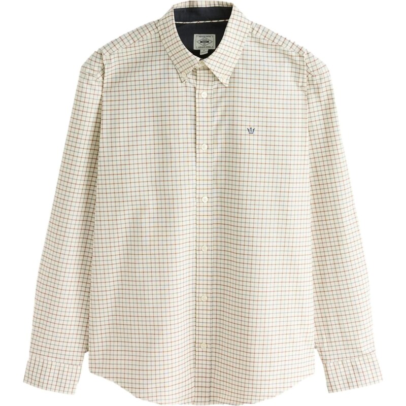 Next Košeľa slonová kosť / hnedá / sivá 64970806