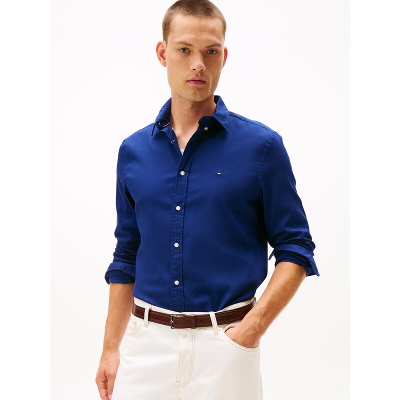 TOMMY HILFIGER Košeľa tmavomodrá / červená / biela